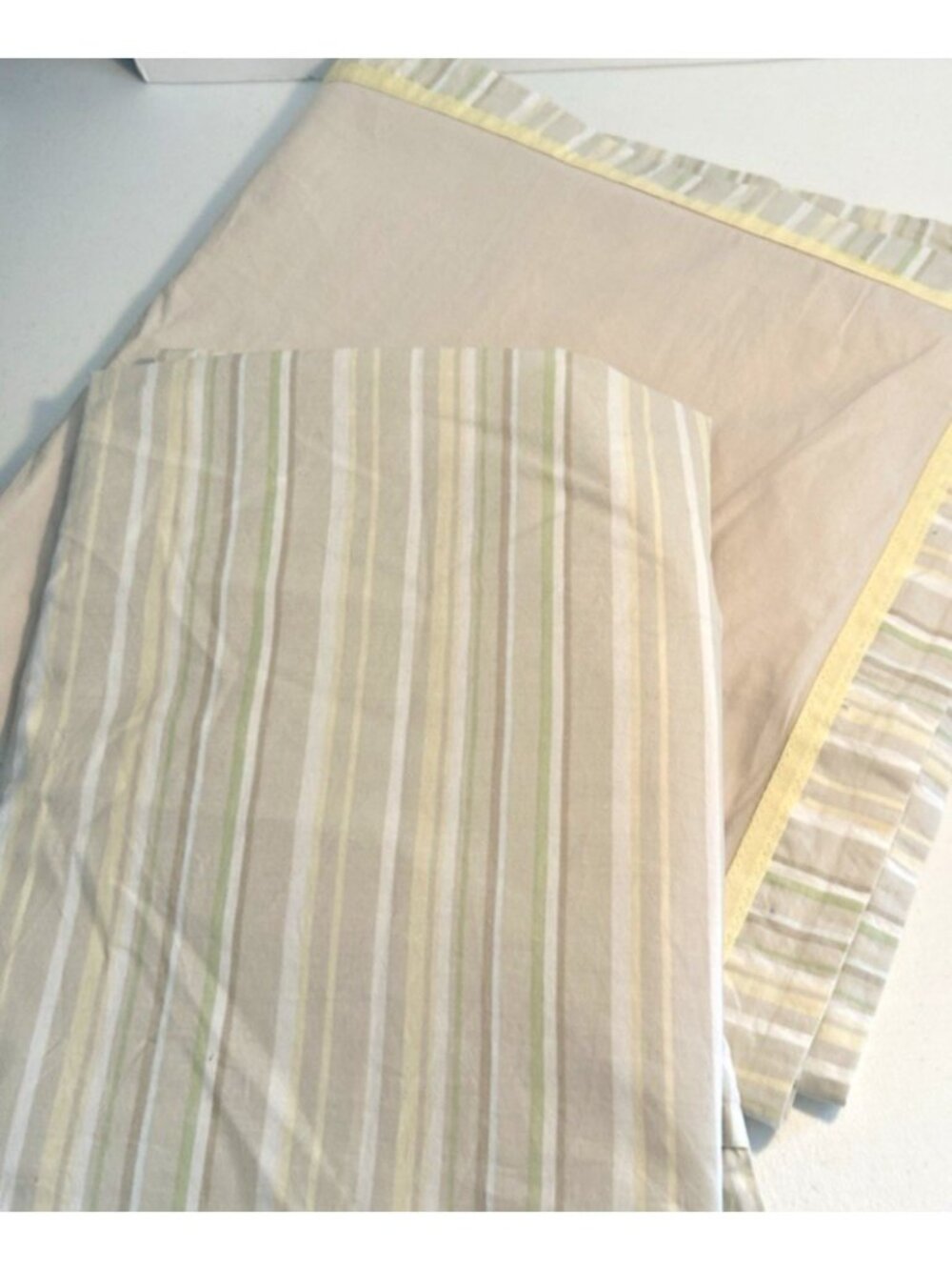 Pair Martha Stewart Collection 100% Cotton Striped Euro Pillow Shams 26"x26"